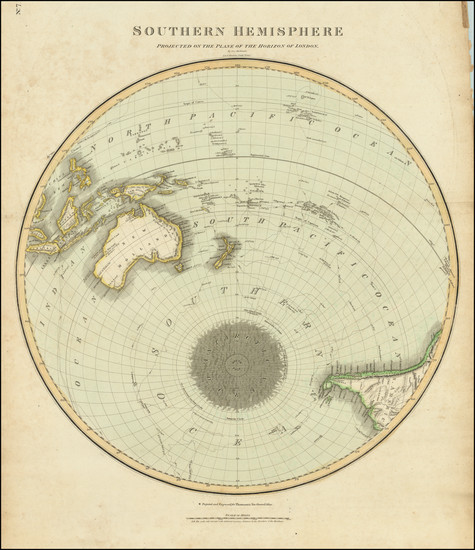 100-Southern Hemisphere, Polar Maps, Australia and Oceania Map By John Thomson