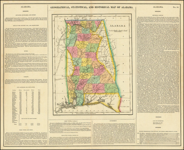 40-Alabama Map By Henry Charles Carey  &  Isaac Lea