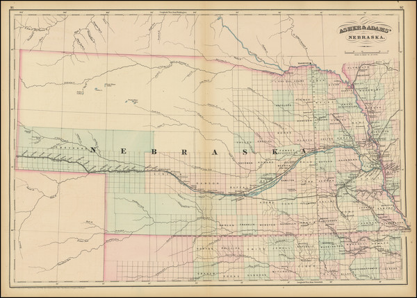 59-Nebraska Map By Asher  &  Adams