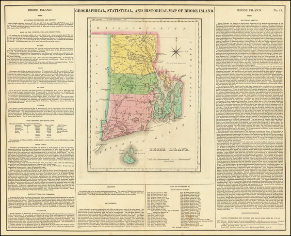 48-Rhode Island Map By Henry Charles Carey  &  Isaac Lea