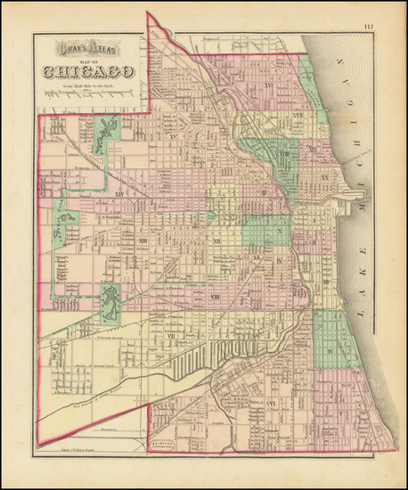 100-Chicago Map By O.W. Gray