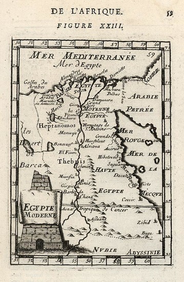 50-Africa, Egypt and North Africa Map By Alain Manesson Mallet