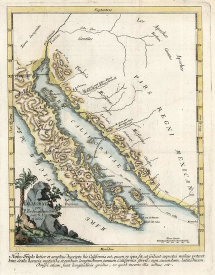 28-Southwest, Mexico, Baja California and California Map By Ferdinando Consag