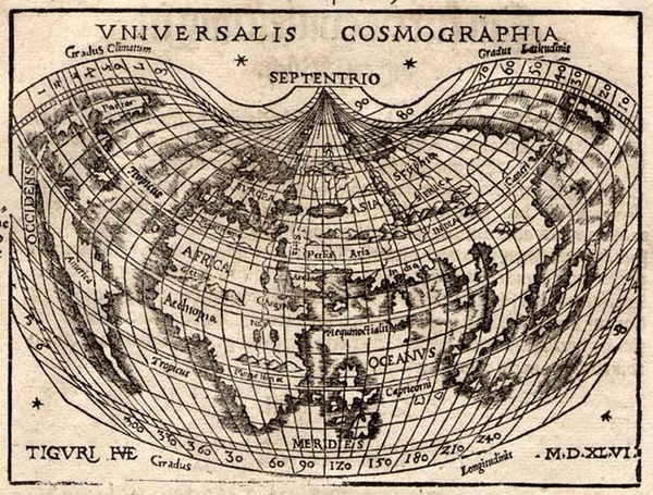 90-World and World Map By Johann Honter