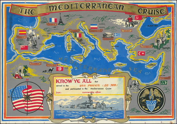 43-Mediterranean, World War II and Curiosities Map By Anonymous