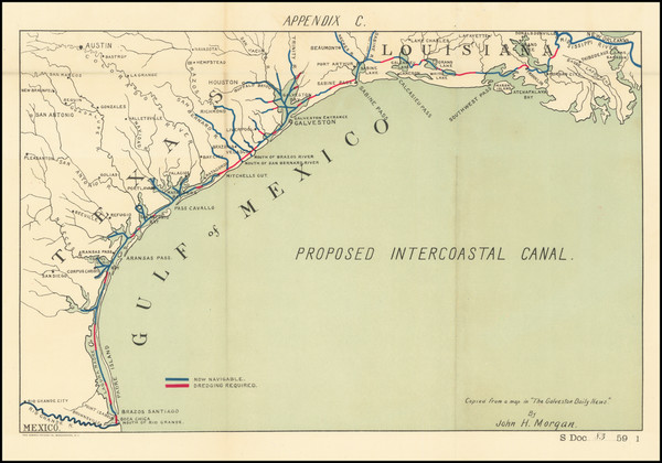 96-Louisiana and Texas Map By John  H.  Morgan  / Norris Peters Co.