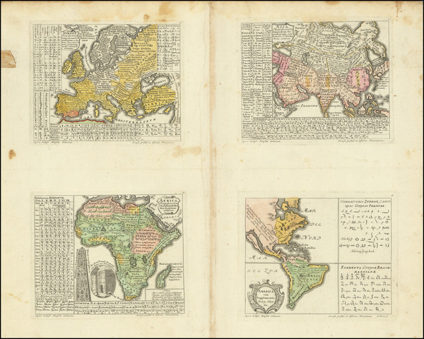 63-World, North America, South America, Europe, Asia, Africa and America Map By Homann Heirs / Got