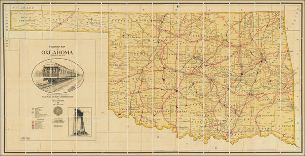 9-Oklahoma & Indian Territory Map By Woodward & Tiernan Printing Company