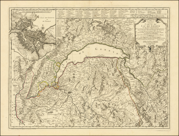 34-Switzerland Map By Philippe Buache