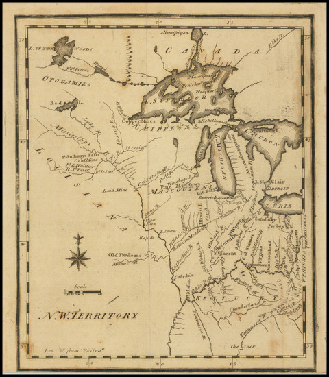 8-Kentucky, Midwest, Illinois, Indiana, Michigan, Minnesota, Wisconsin and Iowa Map By Joseph Sco