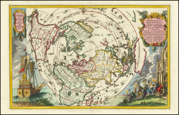 6-World and Northern Hemisphere Map By Heinrich Scherer