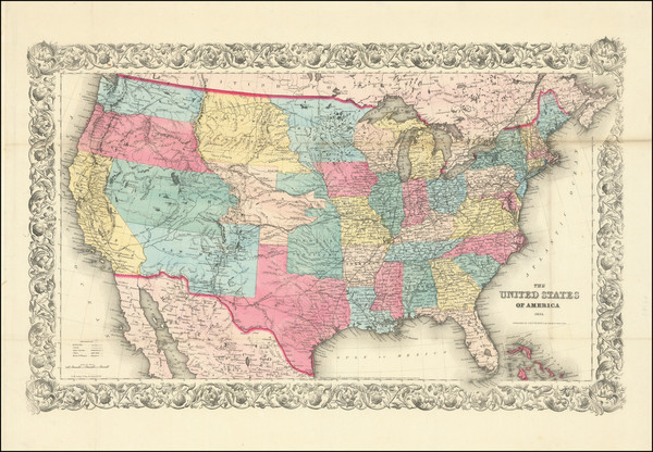 81-United States and Plains Map By Joseph Hutchins Colton