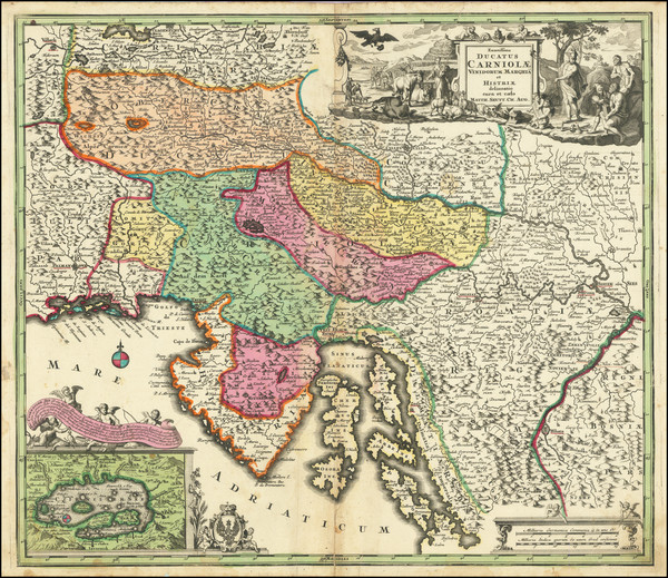 79-Austria and Croatia & Slovenia Map By Matthaus Seutter