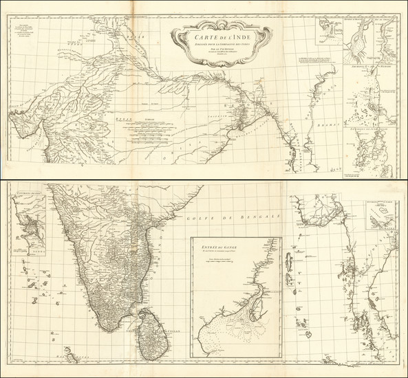 20-India and Thailand, Cambodia, Vietnam Map By Jean-Baptiste Bourguignon d'Anville