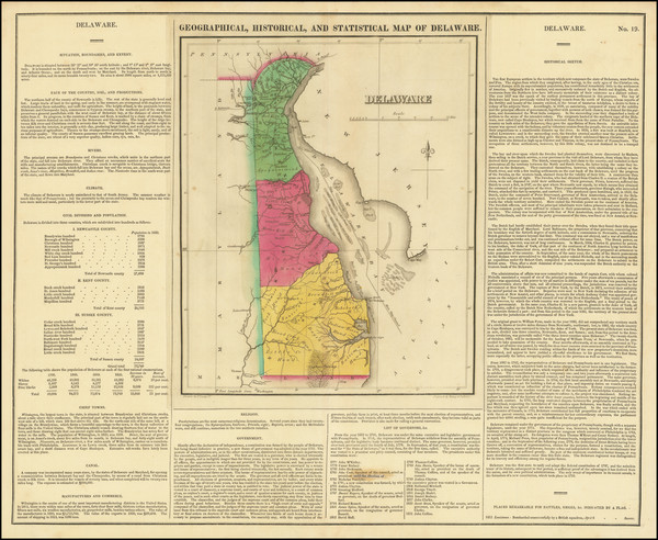 90-Delaware Map By Henry Charles Carey  &  Isaac Lea