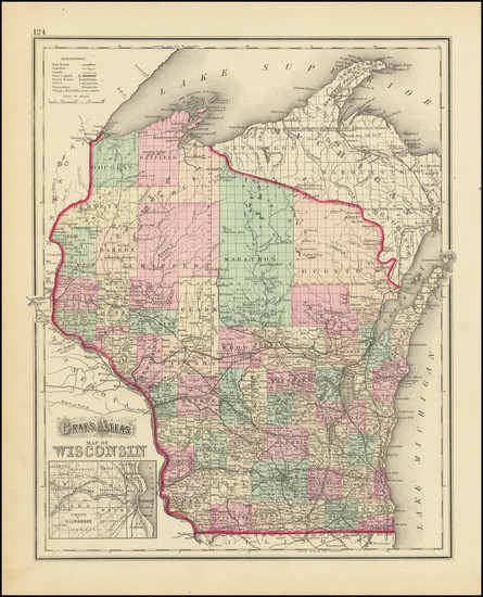 74-Wisconsin Map By OW Gray