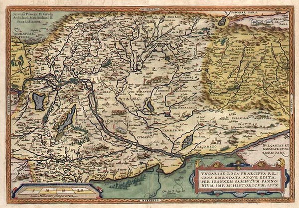 57-Europe, Hungary, Romania and Balkans Map By Abraham Ortelius