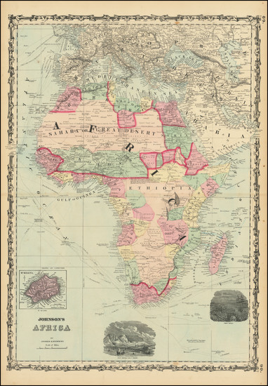 32-Africa Map By Alvin Jewett Johnson  &  Ross C. Browning