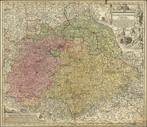 27-Czech Republic & Slovakia and Germany Map By Matthaus Seutter