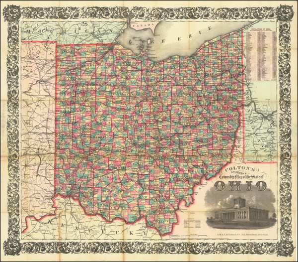 79-Ohio Map By G.W.  & C.B. Colton