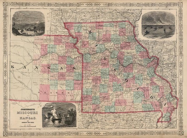 61-Midwest and Plains Map By Benjamin P Ward  &  Alvin Jewett Johnson