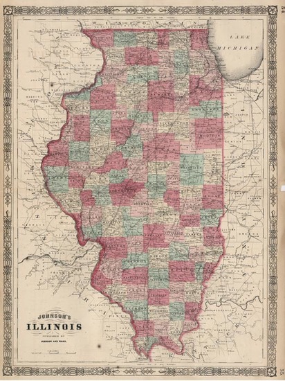 1-Midwest Map By Benjamin P Ward  &  Alvin Jewett Johnson