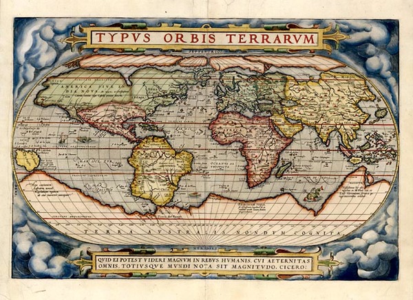 43-World and World Map By Abraham Ortelius