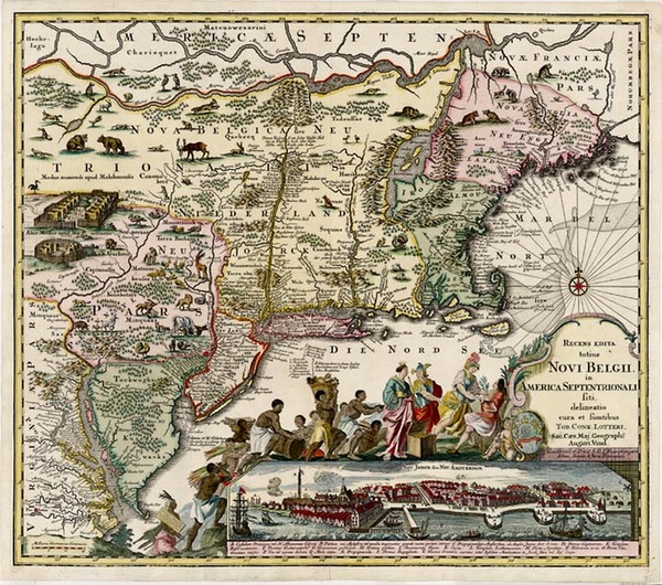 100-New England, Mid-Atlantic and Canada Map By Matthaus Seutter