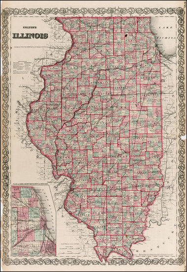 38-Midwest Map By G.W.  & C.B. Colton