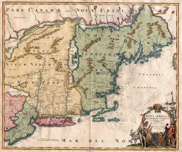 69-New England and Mid-Atlantic Map By Johann Baptist Homann