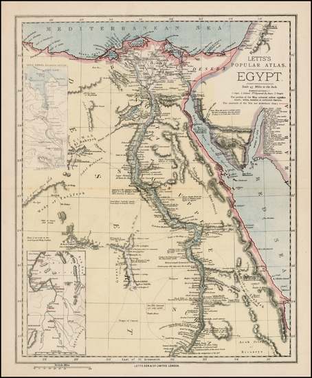 54-Asia, Middle East, Africa, Egypt and North Africa Map By Letts