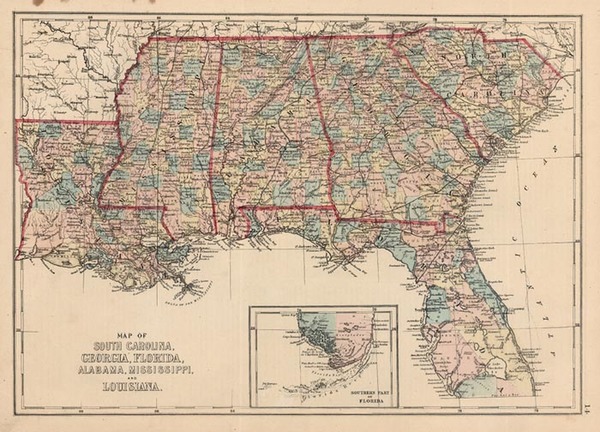 67-South and Southeast Map By H.H. Hardesty