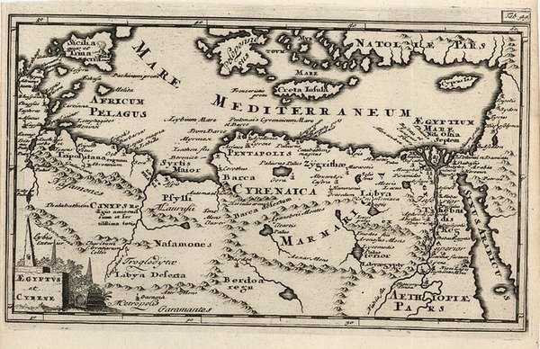 45-Asia, Middle East, Holy Land, Africa and North Africa Map By Philipp Clüver