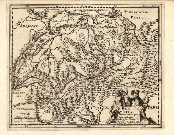 76-Europe and Switzerland Map By Philipp Clüver