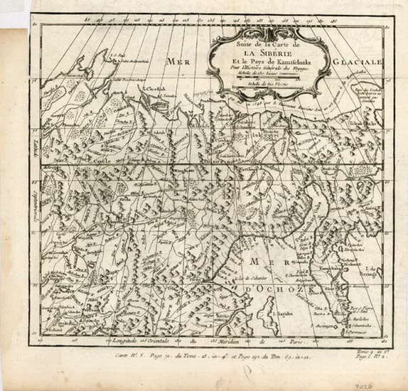 84-Asia, Central Asia & Caucasus and Russia in Asia Map By Jacques Nicolas Bellin