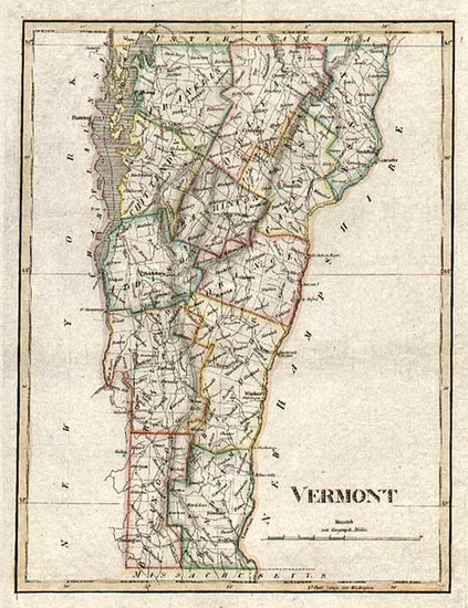 71-New England Map By Weimar Geographische Institut