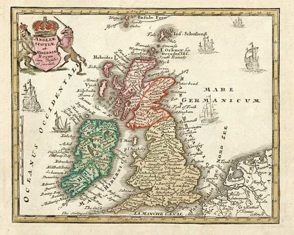 51-Europe and British Isles Map By Adam Friedrich Zurner / Johann Christoph Weigel