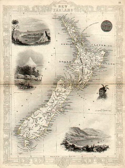 1-Australia & Oceania and New Zealand Map By John Tallis