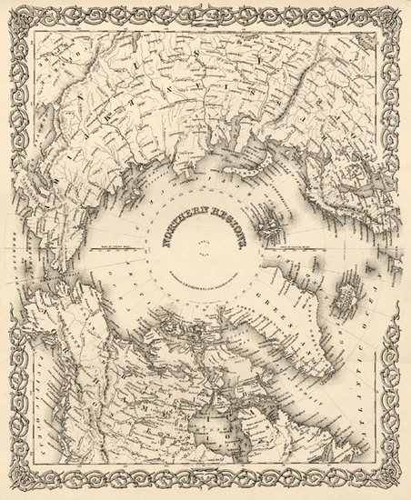 50-World, World and Polar Maps Map By Joseph Hutchins Colton