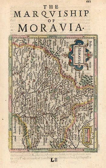 1-Czech Republic & Slovakia Map By Henricus Hondius - Gerhard Mercator