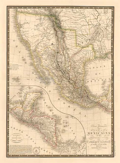 75-Texas, Southwest, Rocky Mountains and California Map By Adrien-Hubert Brué