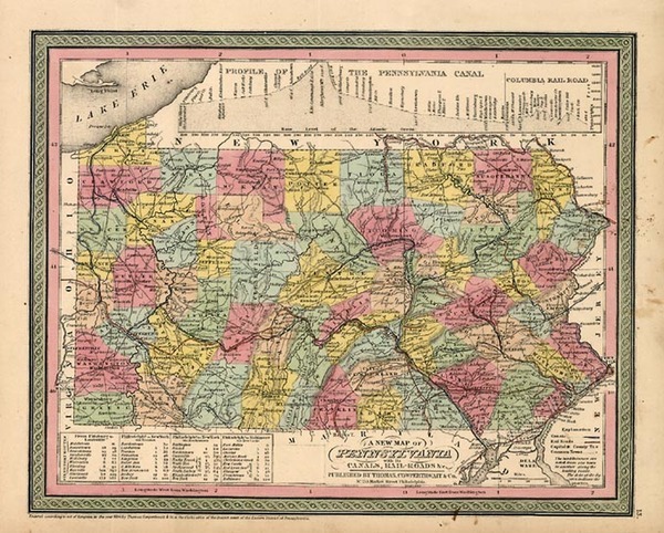 41-Mid-Atlantic Map By Thomas, Cowperthwait & Co.