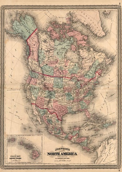 63-North America Map By Alvin Jewett Johnson