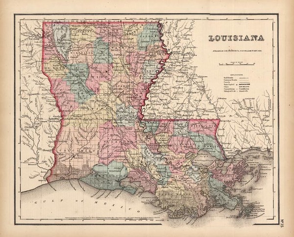 84-South Map By Joseph Hutchins Colton