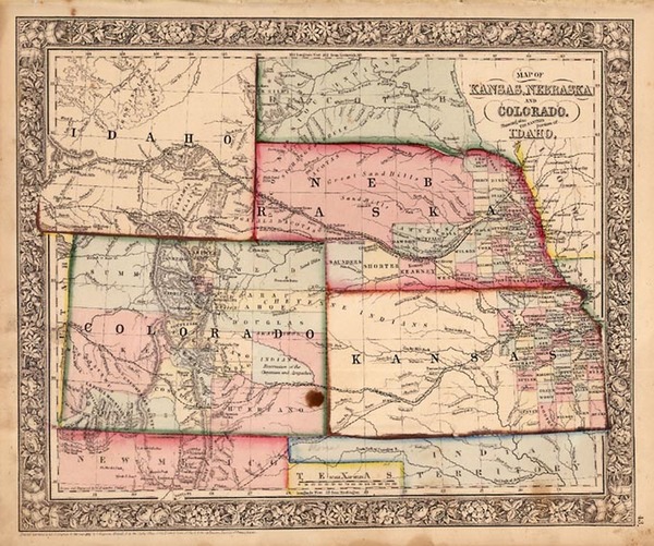 62-Plains, Southwest and Rocky Mountains Map By Samuel Augustus Mitchell Jr.