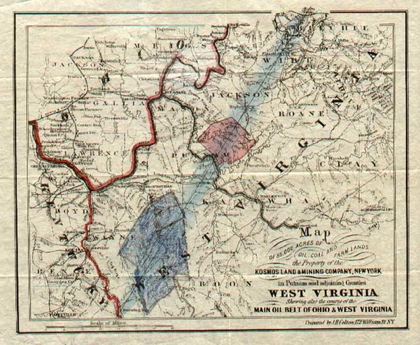 63-Mid-Atlantic, Southeast and Midwest Map By Joseph Hutchins Colton