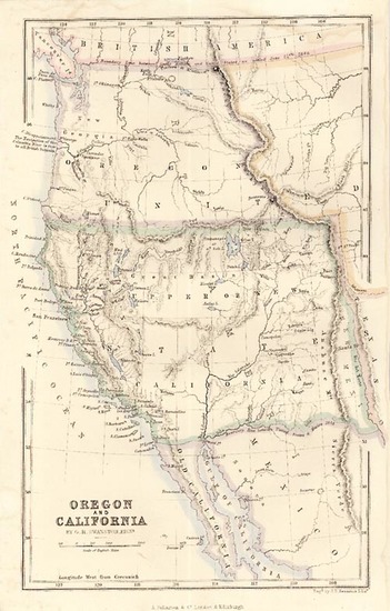 9-Southwest, Rocky Mountains and California Map By Archibald Fullarton & Co.