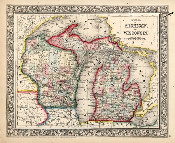 61-Midwest Map By Samuel Augustus Mitchell Jr.