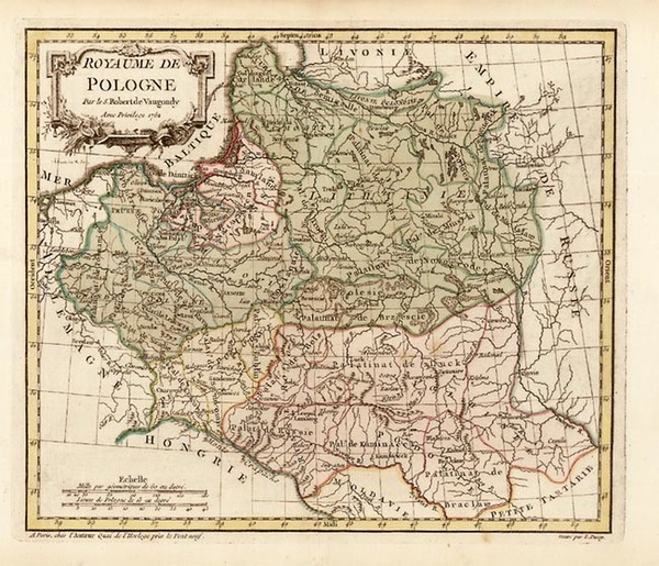 79-Europe and Poland Map By Gilles Robert de Vaugondy