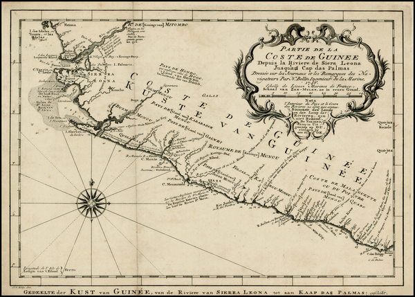 42-Africa and West Africa Map By Jacques Nicolas Bellin / Jn. Schley